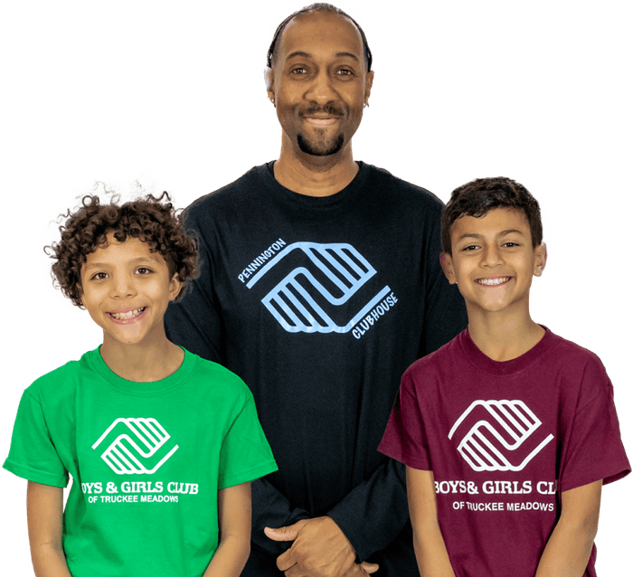 Two smiling BGCTM kids and a staff member